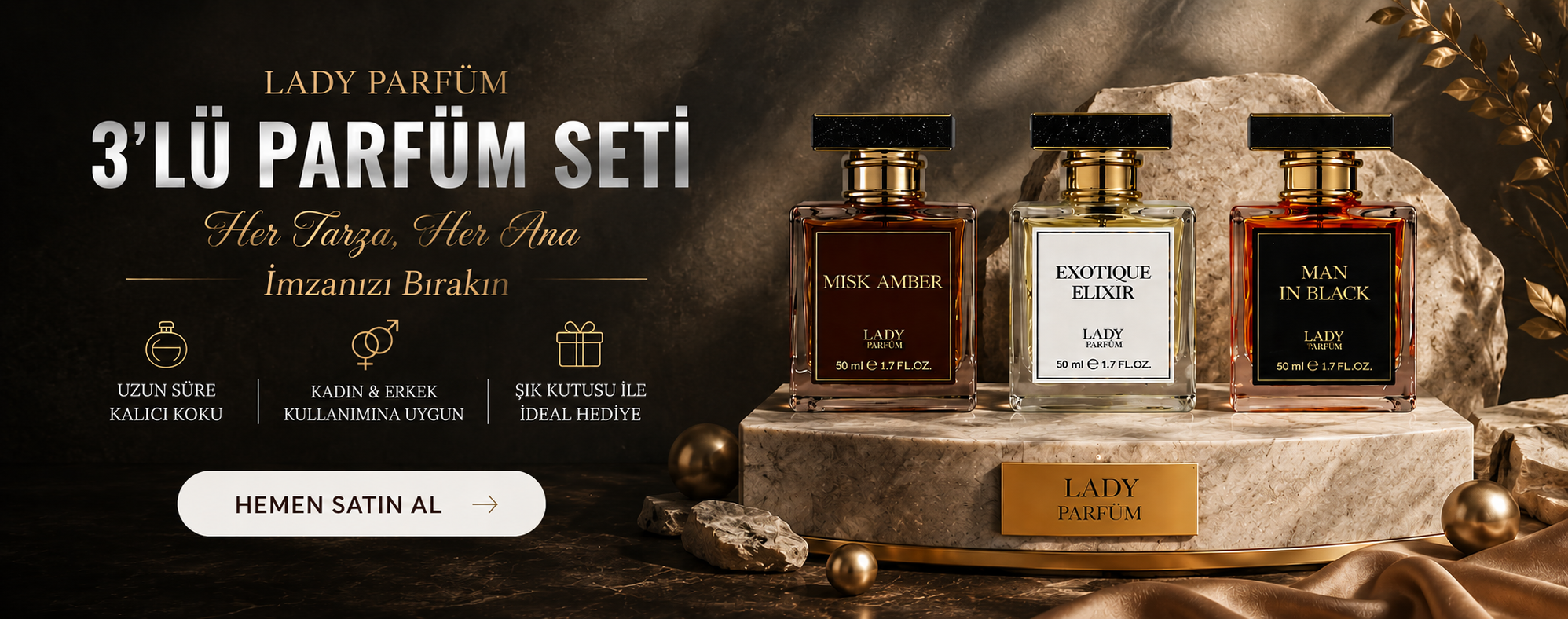 Lady Parfüm Üçlü Set