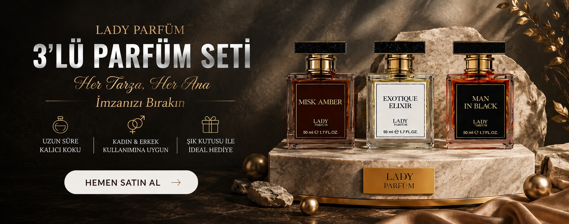 Lady Parfüm Üçlü Set